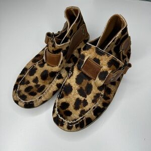 Quoddy Leopard Print Leather Original Ring Boots 6